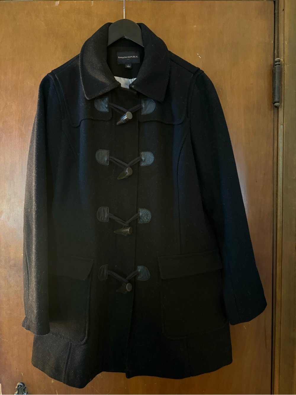 Banana Republic Black Wool Toggle Pea Coat